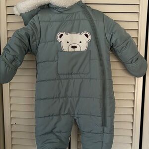 Wippette Infant Jacket in Soft Blue and Cream